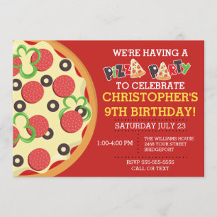 Invitación Fiesta de Birthday Pizza