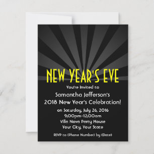 Invitación Fiesta de Black Spotlight Marquee New Years