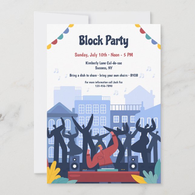 Invitación Fiesta de bloque (Anverso)