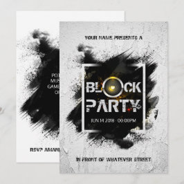 Invitación Fiesta de bloque de grunge moderno