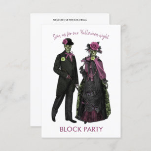 Invitación Fiesta de Bloque Pareja de Halloween