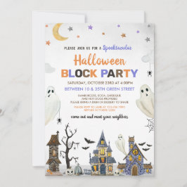 Invitación Fiesta de bloques de Halloween
