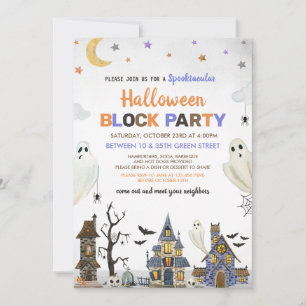 Invitación Fiesta de bloques de Halloween