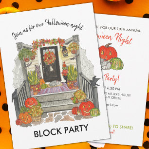 Invitación Fiesta de bloques de Halloween