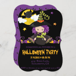 Invitación Fiesta de Bloques de Halloween para Niños Brujos