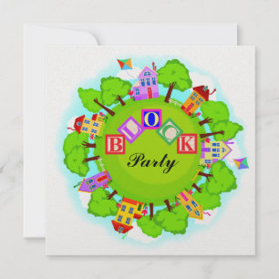 Invitación Fiesta de bloques - Evento de vecindad - SRF