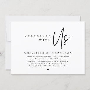 Invitación Fiesta de Boda a escondidas, Celebra con nosotros