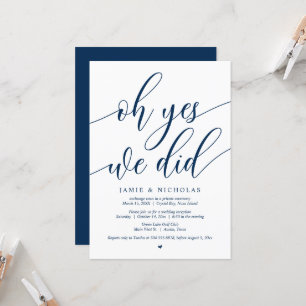 Invitación Fiesta de Boda a Escondidas, Oh Sí, Lo Hicimos