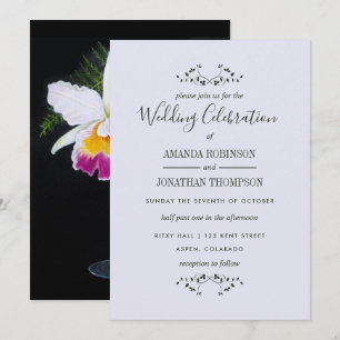 Invitación Fiesta de Boda con Tema de Orquídeas Personalizada