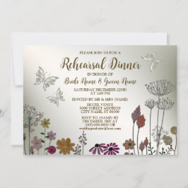 Invitación Fiesta de Boda de Cena de Ensayo Flores Coloridas