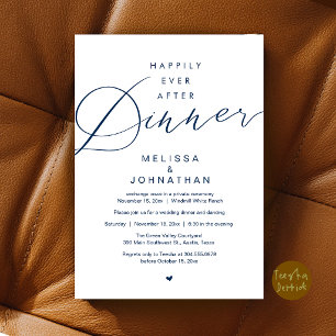 Invitación Fiesta de Boda de Elopement Cena Felices para Siem