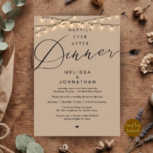 Invitación Fiesta de Boda de Elopement Cena Felices para Siem