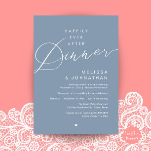 Invitación Fiesta de Boda de Elopement Cena Felices para Siem