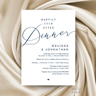 Invitación Fiesta de Boda de Elopement Cena Felices para Siem