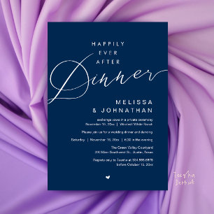 Invitación Fiesta de Boda de Elopement Cena Felices para Siem