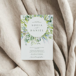 Invitación Fiesta de Boda de Invierno de Acuarela Verde