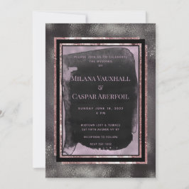 Invitación Fiesta de Boda de la Galería Rosa de Oro y Acuarel