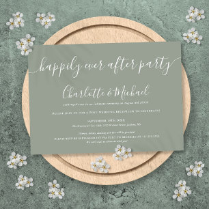 Invitación Fiesta de Boda Después de Felices para Siempre en 
