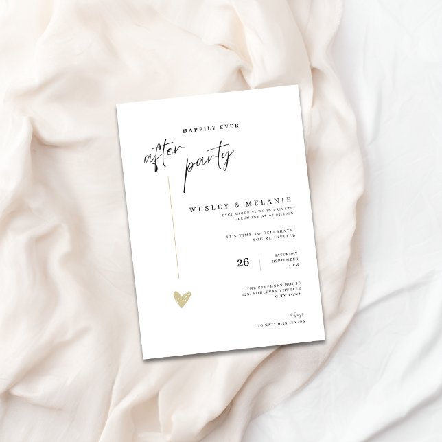 Invitación Fiesta de Boda Elegante Felices para Siempre (After Party Elegant The Wedding Invitation)