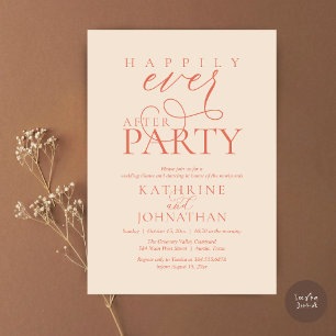Invitación Fiesta de Boda Elopement Moderna Escritura Feliz P