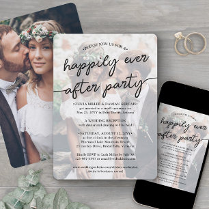 Invitación Fiesta de Boda Felices para Siempre Foto con Estil