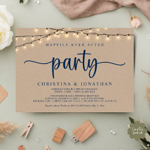 Invitación Fiesta de Boda Felices para Siempre, Luces de Cade