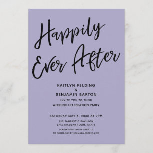 Invitación Fiesta de Boda Felices para Siempre Polvo Morado D