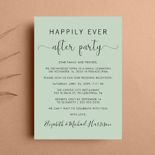 Invitación Fiesta de Boda Feliz para Siempre Salón Salvia