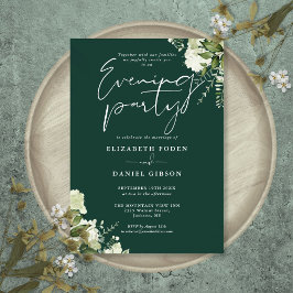 Invitación Fiesta de boda floral de verdor esmeralda por la n