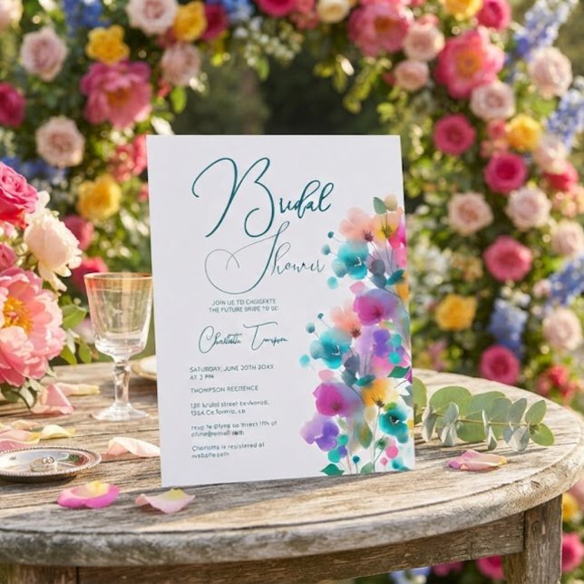 Invitación Fiesta de Boda Flores Coloridas (Subido por el creador)