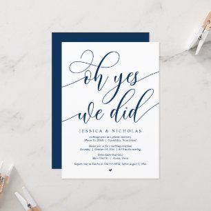 Invitación Fiesta de Boda Fugada, Oh Sí, Lo Hicimos