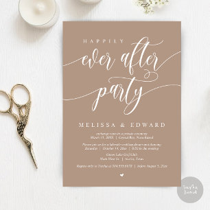 Invitación Fiesta de Boda Fugaz Felices para Siempre, Beige C