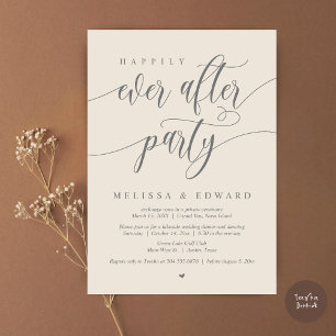 Invitación Fiesta de Boda Fugaz Happily Ever After, Gris Crem