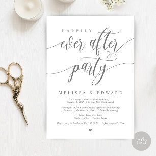 Invitación Fiesta de Boda Fugaz "Por Siempre Felices", Gris O