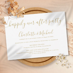 Invitación Fiesta de Boda Gold Felices para Siempre