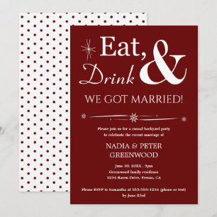 Invitación Fiesta de Boda Informal Comer Beber Nos Casamos