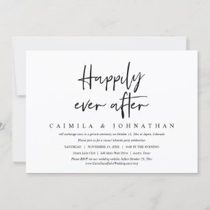 Invitación Fiesta de Boda Informal, Felices para Siempre