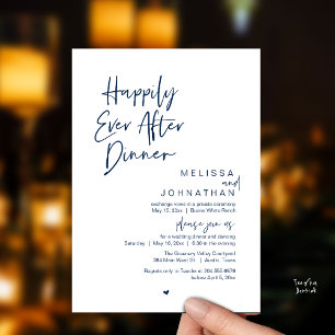Invitación Fiesta de Boda Moderna Después de una Cena Felices
