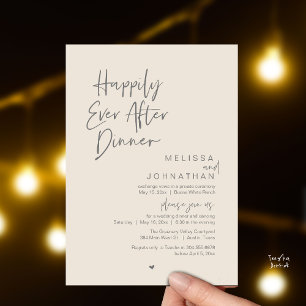 Invitación Fiesta de Boda Moderna Después de una Cena Feliz p