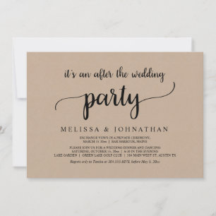 Invitación Fiesta de Boda Rústica Elopement Felices para Siem