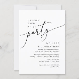 Invitación Fiesta de Boda y Huida Felices para Siempre
