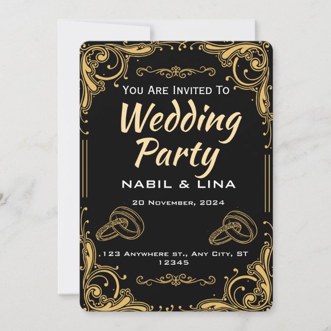 Invitación Fiesta de bodas (Anverso)