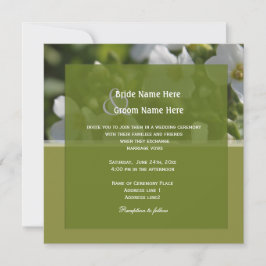 Invitación fiesta de bodas con flores de jardín blanco