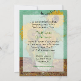 Invitación fiesta de bodas cristiana de girasoles vintage