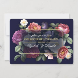 Invitación Fiesta de Bodas de 65 Aniversario Vintage Floral