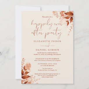 Invitación Fiesta de bodas de caída feliz para siempre promes