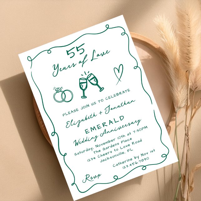 Invitación Fiesta de Bodas de Esmeralda número 55 Dibujada a  (Subido por el creador)