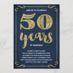 Invitación Fiesta de Bodas de Oro 50 Aniversario