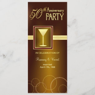 Invitación Fiesta de Bodas de Oro - Monograma de Oro