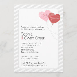 Invitación Fiesta de Bodas de Plata 25º Aniversario de Globos